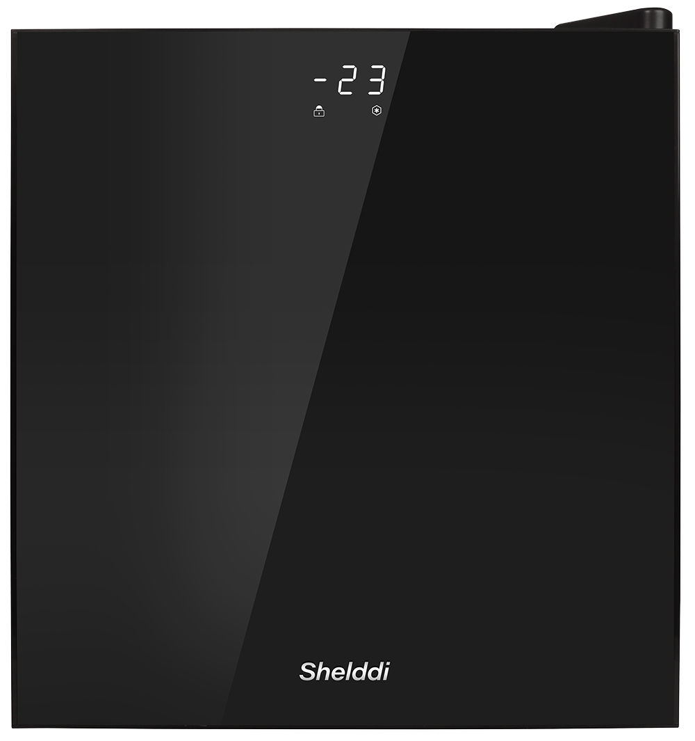 Shelddi 冷凍庫 小型 家庭用 32L 温度表示 省エネ ミニ 一人用 静音 おしゃれ 新生活 コンパクト スリム 一人暮らし 家電 急速冷凍 ブラック SHF-032黒