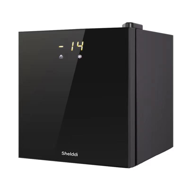 Shelddi 冷凍庫 小型 家庭用 32L 温度表示 省エネ ミニ 一人用 静音 おしゃれ 新生活 コンパクト スリム 一人暮らし 家電 急速冷凍 ブラック SHF-032黒